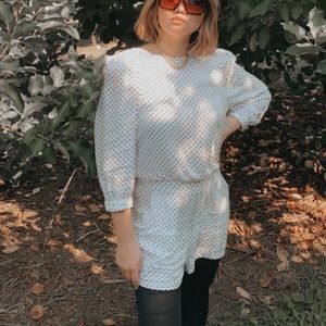 Polka Dot Balloon Sleeve Romper